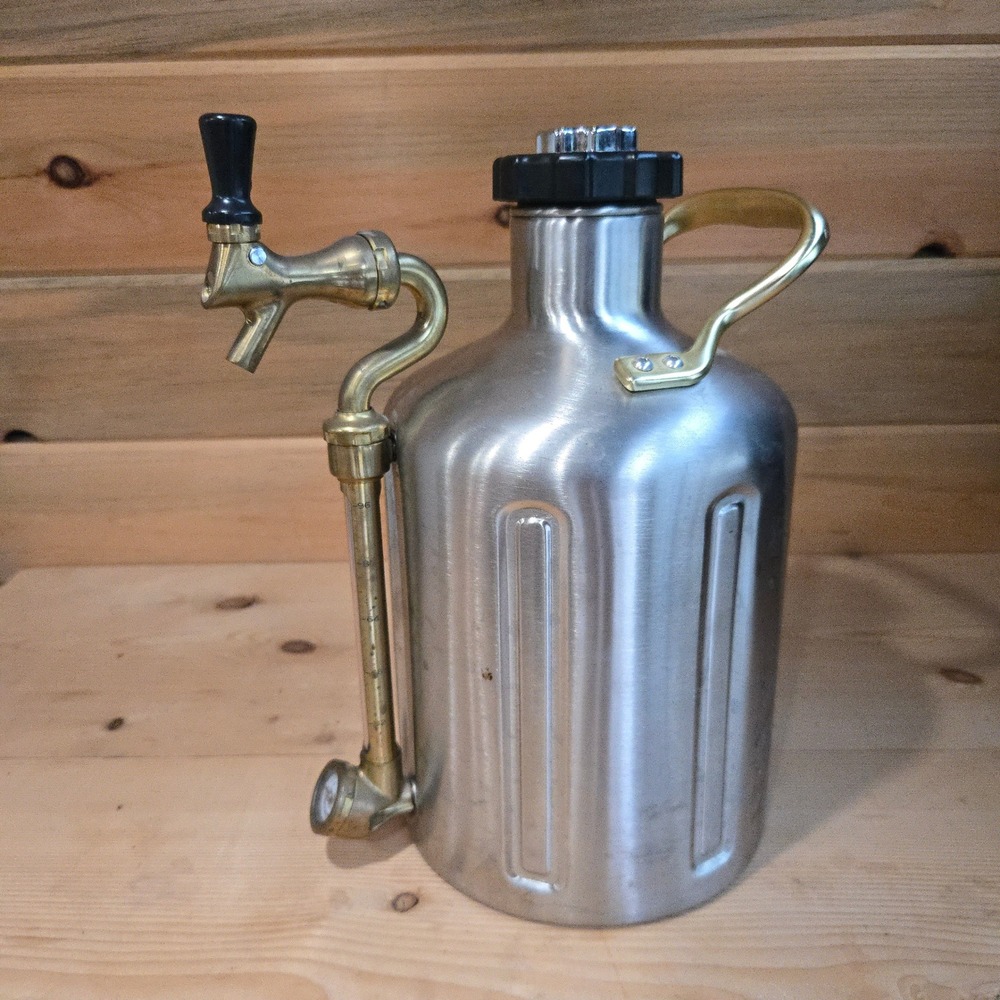 GrowlerWerks Beer Growler uKeg 128 Pressurized Dispenser Stainless Steel‎ Silver
